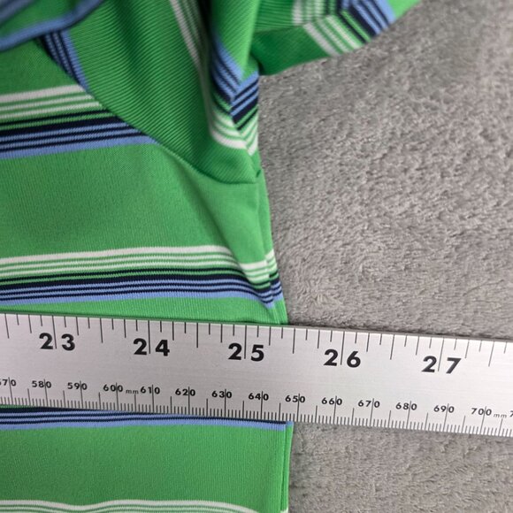 Mens Jack Nicklaus Green Blue Striped Golf Polo Shirt Polyester Short Sleeve XL - Picture 6 of 8